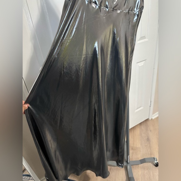 NWOT Anthropologie Metallic V-Neck Midi Slip Dress - Picture 6 of 10